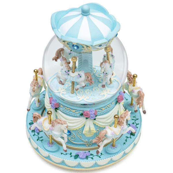 Imagem de Caixa de música Snow Globe Carousel Mr.Winder Unicorn Horse