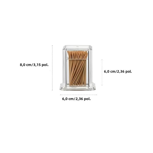 Caixa de Palito de Dente Acrílica Portátil - Suporte de Armazenamento Transparente e Quadrado Imagem de Caixa de Palito de Dente Acrílica Portátil - Suporte de Armazenamento Transparente e Quadrado