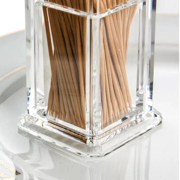 Caixa de Palito de Dente Acrílica Portátil - Suporte de Armazenamento Transparente e Quadrado Imagem de Caixa de Palito de Dente Acrílica Portátil - Suporte de Armazenamento Transparente e Quadrado