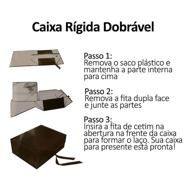 Imagem de Caixa de Papel Rígido Retangular Dourado com Imã e Fita - 1 unidade - Rizzo