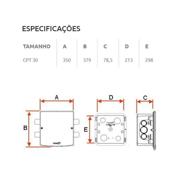 Imagem de Caixa de passagem elétrica de embutir cpt30 tigre