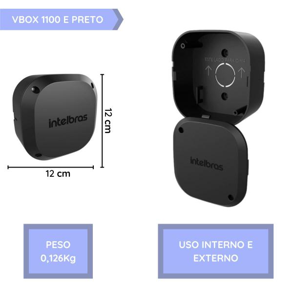 Imagem de Caixa De Passagem P Câmera Cftv Vbox 1100E Externo Intelbras Preto