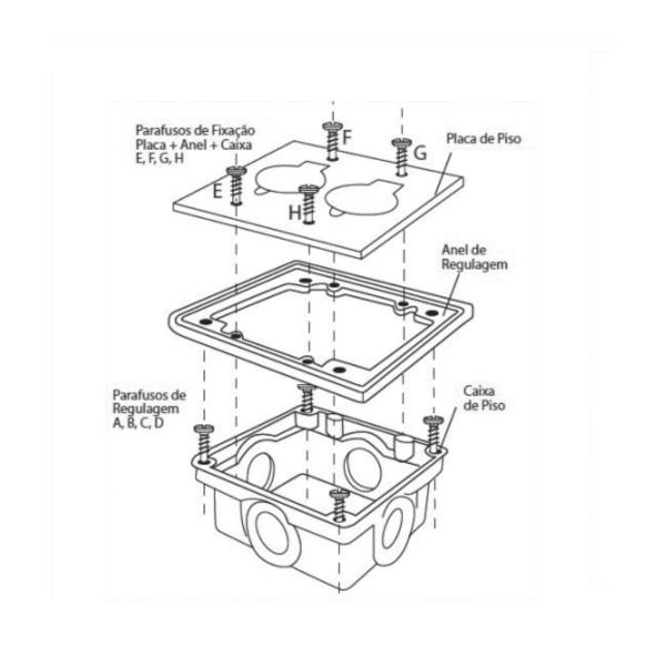 Imagem de Caixa De Piso 4x4 Embutir Aluminio 1 " Baixa TRAMONTINA