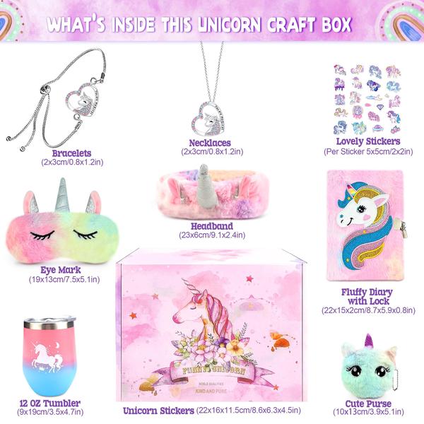 Imagem de Caixa de presente LINAYE Unicorn para meninas de 5 a 8 anos com diário e muito mais