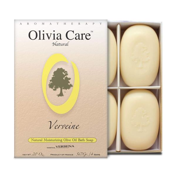 Caixa de presente Soap Olivia Care Bath & Body Bar Verbena, pacote com 4 unidades Imagem de Caixa de presente Soap Olivia Care Bath & Body Bar Verbena, pacote com 4 unidades