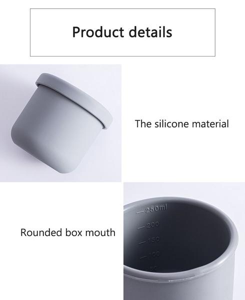 Caixa de silicone fresh keeping com tampa Bento lancheira salada de frutas fresca mantendo tigela moderna simples caixa de armazenamento redondo selado Lancheiras (Cinza) - HTTN Imagem de Caixa de silicone fresh keeping com tampa Bento lancheira salada de frutas fresca mantendo tigela moderna simples caixa de armazenamento redondo selado Lancheiras (Cinza)