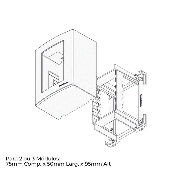 Imagem de Caixa de Sobrepor Preta + 3 Interruptores Simples Margirius EBONY SLEEK