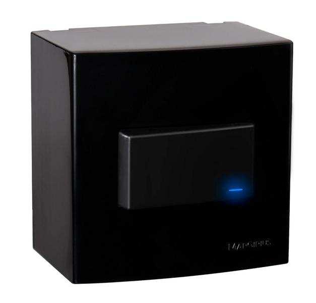 Imagem de Caixa de Sobrepor Preta + Interruptor Simples C/ LED Margirius EBONY SLEEK