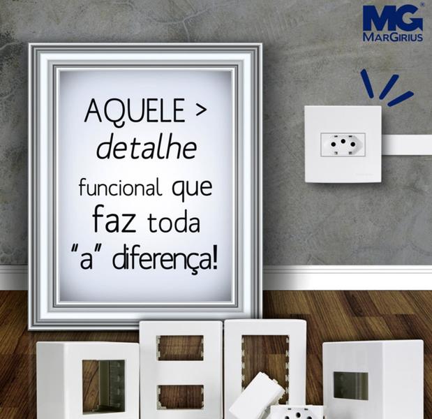 Imagem de Caixa de Sobrepor Preta Sistema X Tomada Tripla 10A Margirius EBONY SLEEK