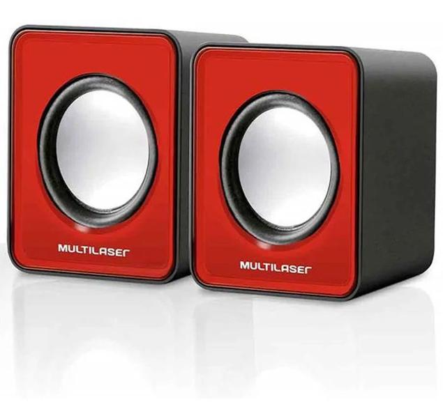 Imagem de Caixa De Som 2.0 Mini 3w Rms Multilaser Vermelho/Branca/Rosa