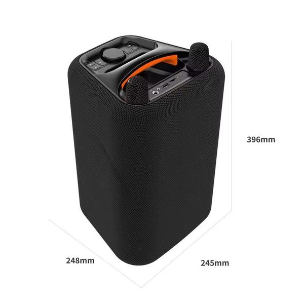 Caixa de Som 2 Microfones Portátil Bluetooth 5.0 Bateria RGB USB