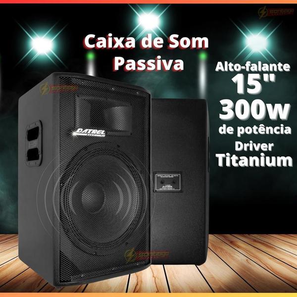 Imagem de Caixa de Som 300w Rms Acustica 15" Passiva Driver Titanio Datrel Profissional