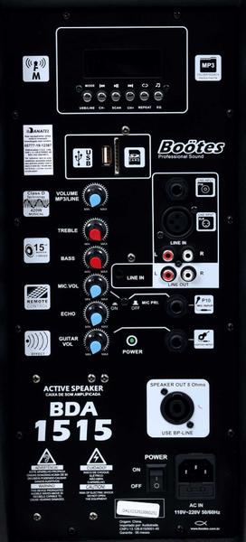 Imagem de Caixa De Som Amplif Bootes Bda-1515 Af 15 Pol + Dti 420w Mus