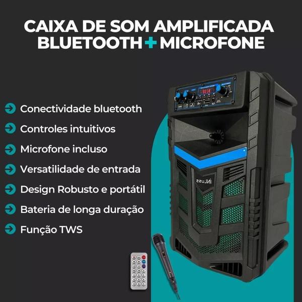 Imagem de Caixa De Som Amplificada 2000w Bluetooth + Microfone