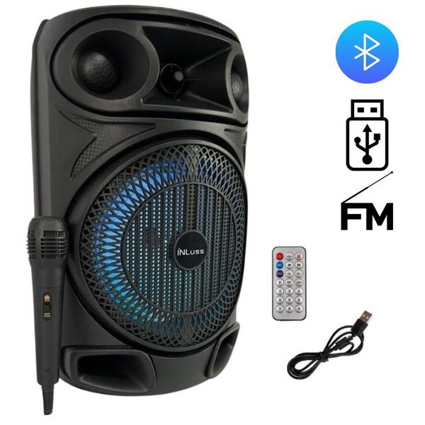 Caixa De Som Amplificada 2200w Bluetooth com Microfone - INLUSS