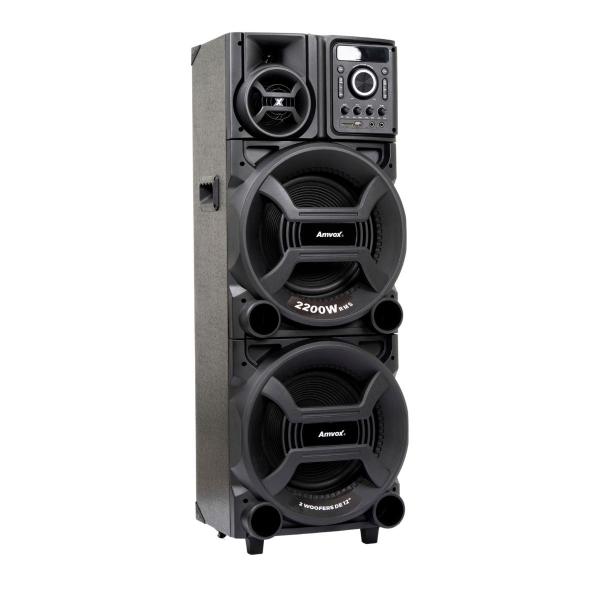 Imagem de Caixa De Som Amplificada Amvox ACA 2201 PESADÃO ll 2 Woofer ALTO FALANTE 12" Bivolt SFM