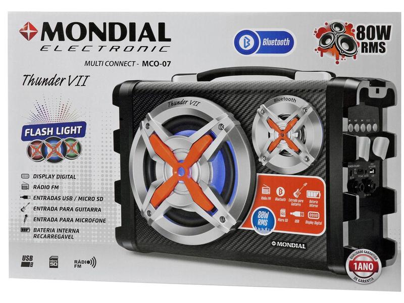 Imagem de Caixa de Som Amplificada Ativa Bluetooth Mondial Multi Connect MCO-07 Thunder VII 80W USB