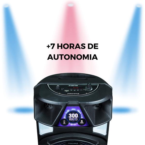 Imagem de Caixa de Som Ativa 300W RMS Bluetooth, Show de Luzes, +7 horas de autonomia Frahm TF300 TWS 32267