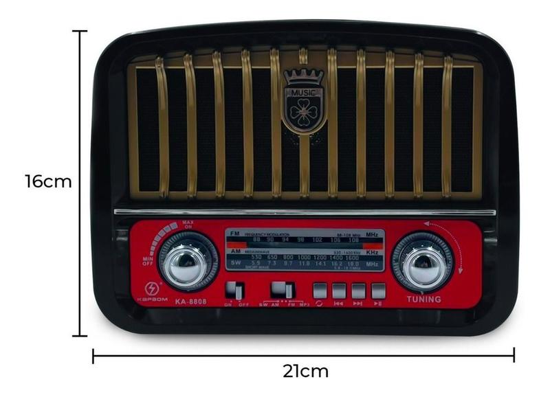 Imagem de Caixa de Som Bluetooh  AM / FM Recarregavel