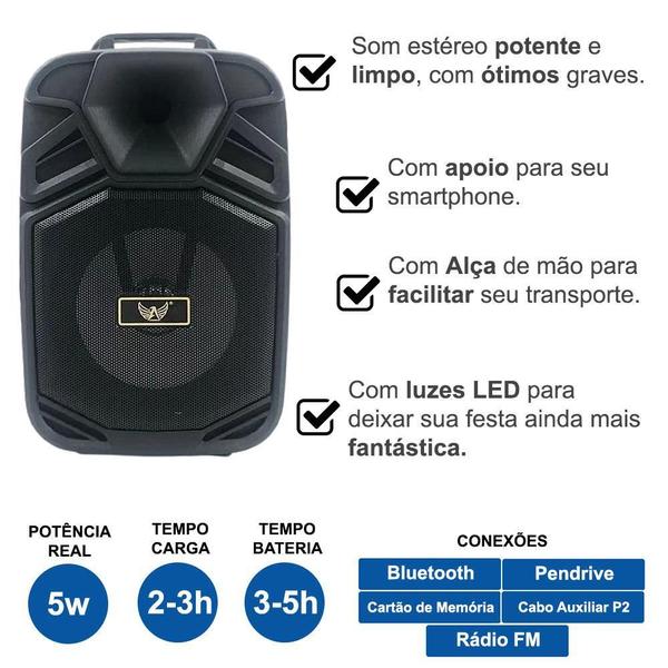 Imagem de Caixa De Som Bluetooth Altomex Al-7112 Portátil Preto