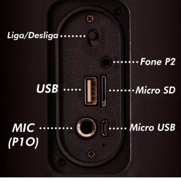 Imagem de Caixa De Som Bluetooth Amplificada Potente Ent Microfone 10W