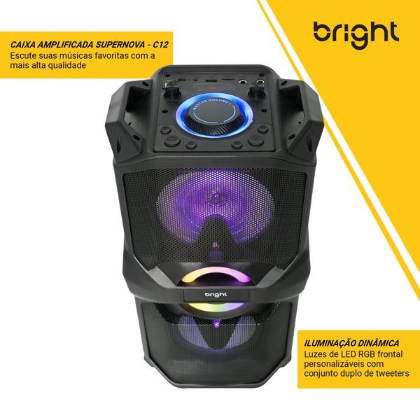 Imagem de Caixa De Som Bluetooth Bright Supernova, RGB, 200W, RMS, Bivolt - C12