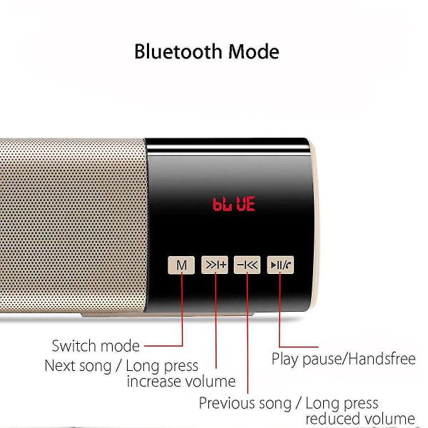 Imagem de Caixa de som Bluetooth Caixa de som Portátil Subwoofer Stereo Player Wireless Soundbar (Preto)