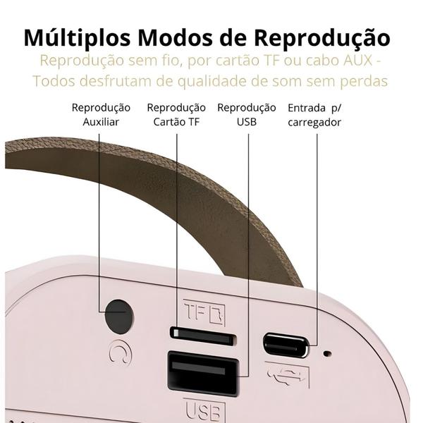 Imagem de Caixa de Som Bluetooth com Karaokê e Microfone Sem Fio  Potência de 10W e Luzes LED