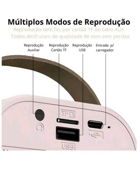 Imagem de Caixa de Som Bluetooth com Karaokê Infantil e Microfone Sem Fio Potência