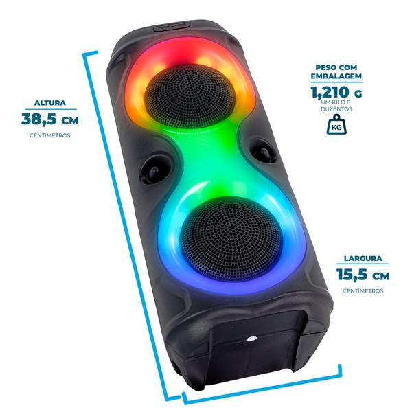 Imagem de Caixa de som Bluetooth Com Led RGB Portátil FM USB TWS 50W MAIS Mini Globo Projetor Jogo de Luz Giratorio Festa Rgb