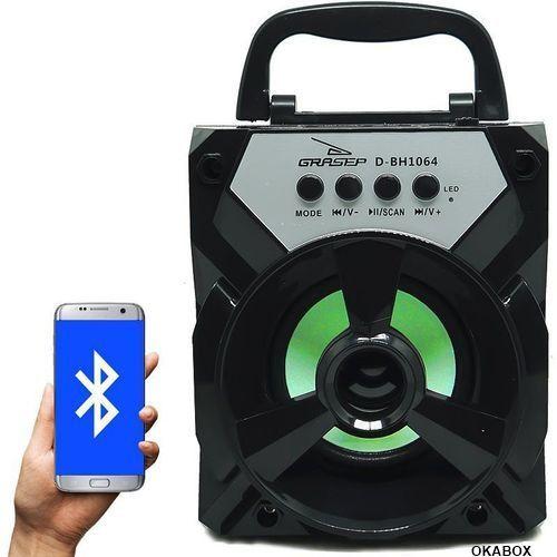 Caixa de som bluetooth e Pen Drive  Portátil Usb Radio Fm - OKABOX