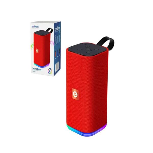 Imagem de Caixa de som bluetooth led rgb 5w usb micro sd fm vermelho cs-m31btl