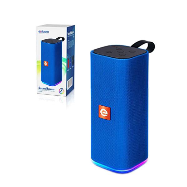 Imagem de Caixa de Som Bluetooth Multimídia FM SD P2 USB Mic SoundBox Max Portátil com Led Colorido Exbom CS-M33BTL Azul