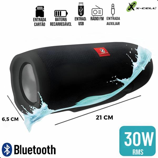 Imagem de Caixa De Som Bluetooth Portátil 30w Bluetooth Usb Pendrive Rádio Fm Caixinha 2 Alto Falantes