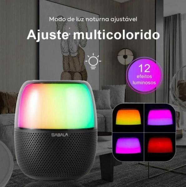 Imagem de Caixa De Som Bluetooth Portatil Com Luz Led Sabala Dr-102