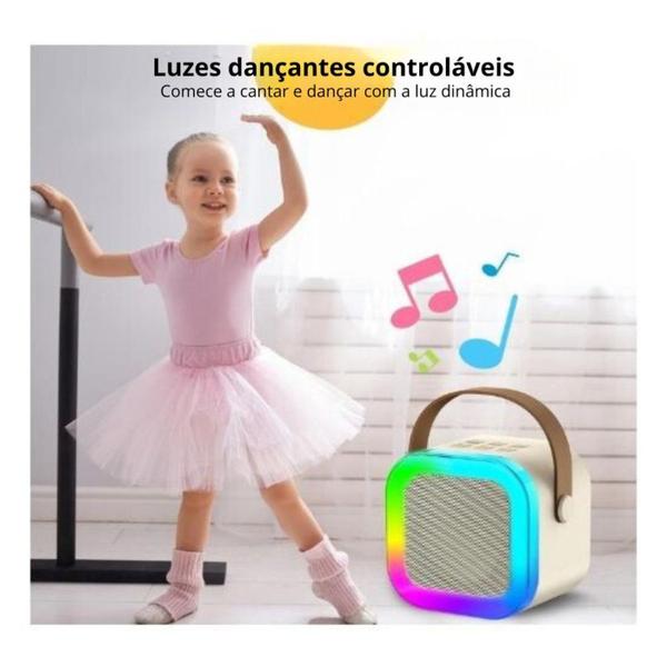 Imagem de Caixa de Som Bluetooth Portatil LED RGB e Microfone com Função Karaoke