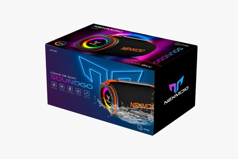 Caixa de Som Bluetooth Portátil Sem Fio 8w Nexmidio b02 - Caixas