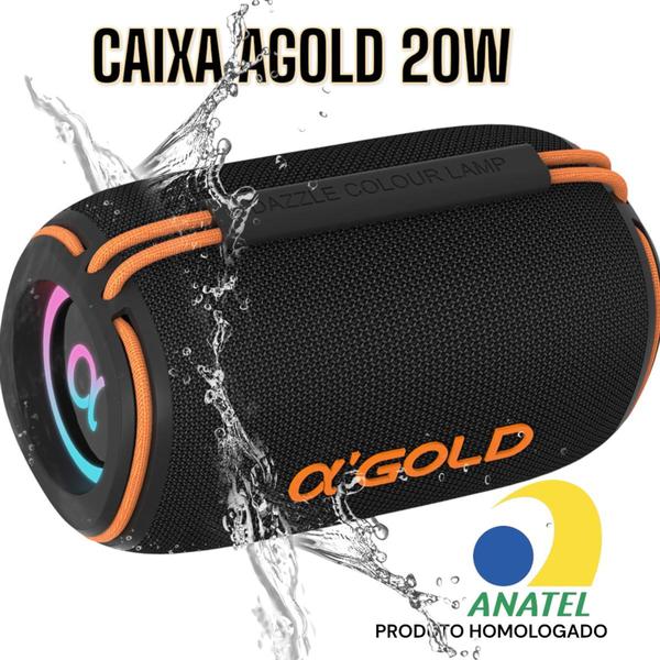 Imagem de Caixa De Som Bluetooth Portátil SM-22 A Gold Tws Sem Fio Estéreo Bluetooth 20w Resistente Água IPX6