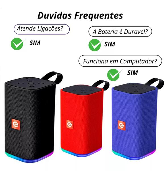 Imagem de Caixa De Som Bluetooth Rgb Com Rádio Fm Caixinha Potente Com Som Alto Entrada Usb