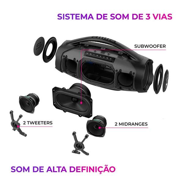 Imagem de Caixa de Som Boombox Aiwa AWS-BBS-01B 200W RMS Bluetooth Resistente à Água IP66