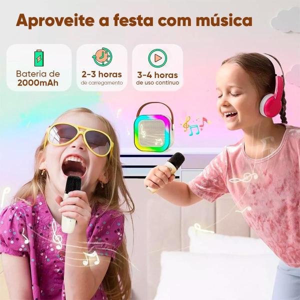 Imagem de Caixa de Som Caraokê 1 Microfone Bluetooth