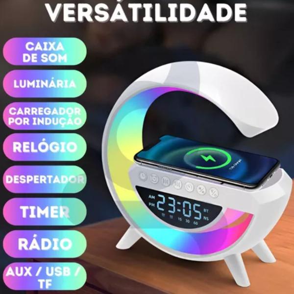 Imagem de Caixa De Som Carregador Abajur Bivolt Radio Fm Premium