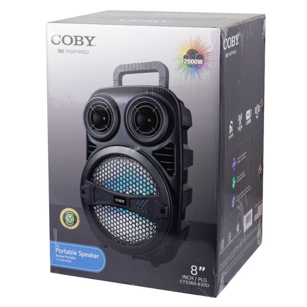 Imagem de Caixa de Som Coby CY3360-830D - USB/SD/Aux - Bluetooth - 2000W P.M.P.O - 1 Microfone - 8" - Preto