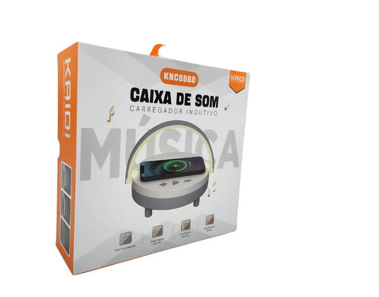 Imagem de Caixa de som com carregador por indução 15w led - kaidi - knc-8860