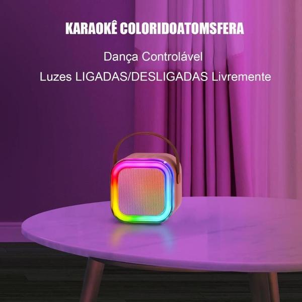 Imagem de Caixa de som com microfone, Alto-falante Bluetooth Karaoke com Microfone, Luzes LED e Diversão para Toda a Família