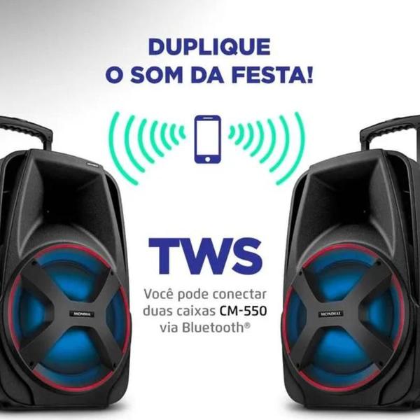 Imagem de Caixa de Som Connect Power Plus Cm-550 Bluetooth e Entrada USB para musicas em MP3 com Equalização  Mondial