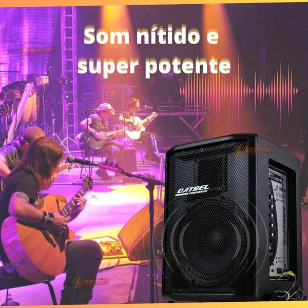 Imagem de Caixa de Som Datrel Ativa Alto-Falante 12" 250w Rms Amplificada Bluetooth Profissional + Microfone