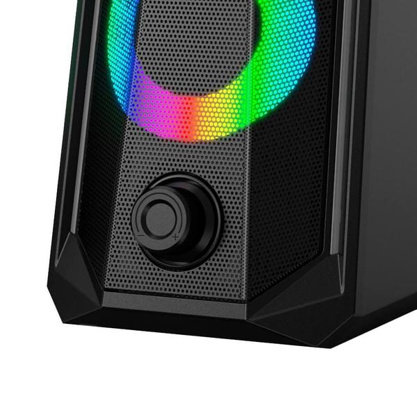 Imagem de Caixa de Som Gamer Havit RGB, Conexão 3.5mm/USB, Estéreo 2.0, Preto - SK202