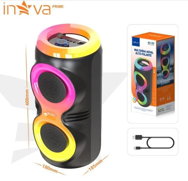 Imagem de Caixa de som inova kv-707 rgb bluetooth/fm/usb 20w