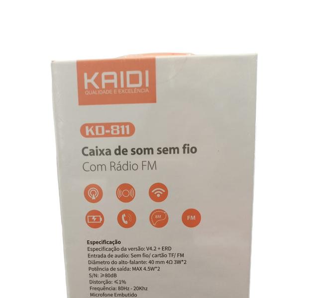 Imagem de Caixa De Som Kaidi Kd811 Bluetooth Microfone Embutido Fm Cor Preto 